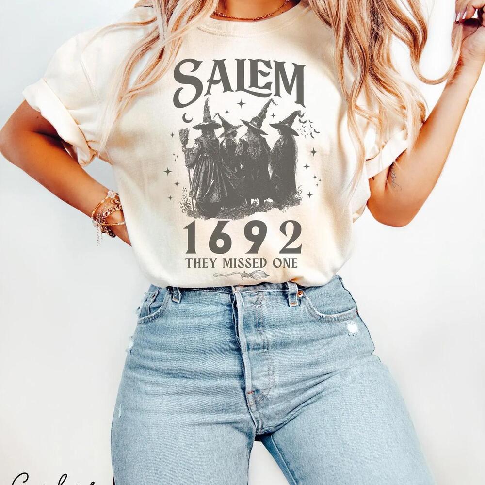 Salem Witch Shirt 1692 They Missed One Halloween Gift Tshirt Massachusetts
